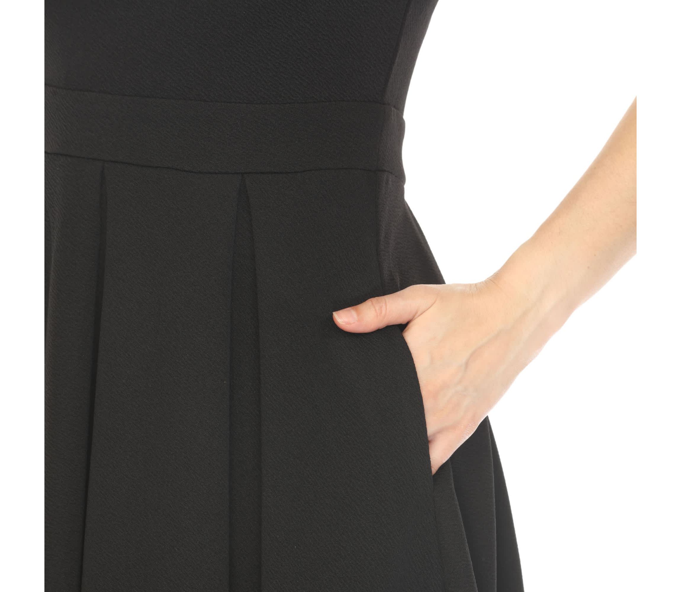 Womens Solid Fit and Flare Dress