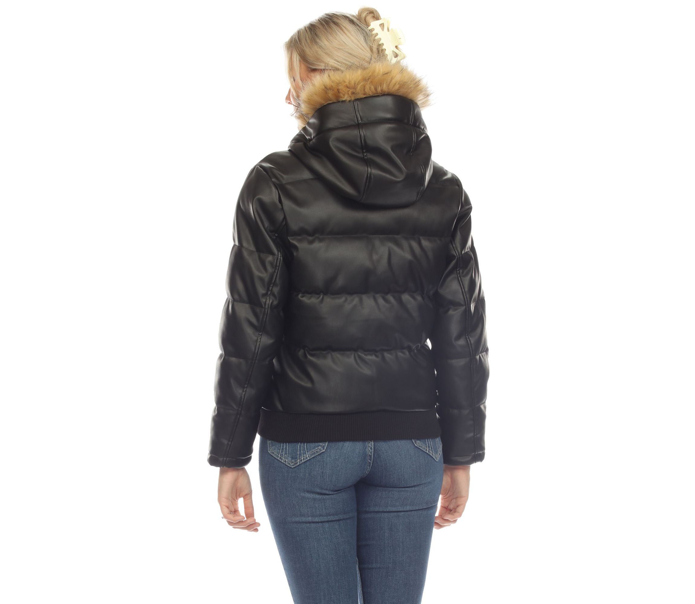 Removable Fur Hoodie Bomber Leather Jacket