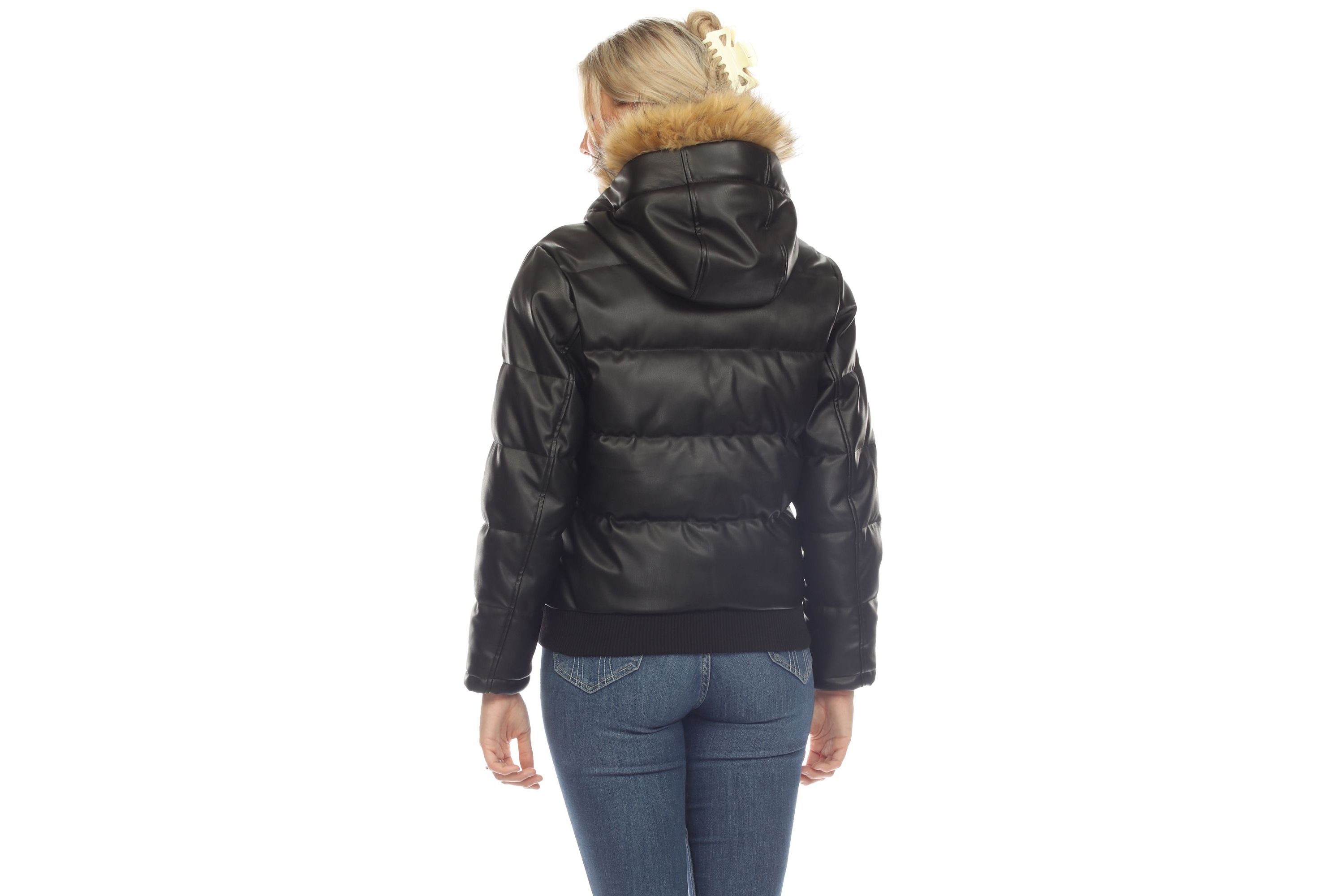 Removable Fur Hoodie Bomber Leather Jacket