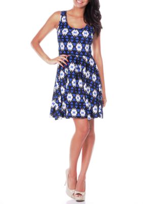 Crystal Geometric Print Dress