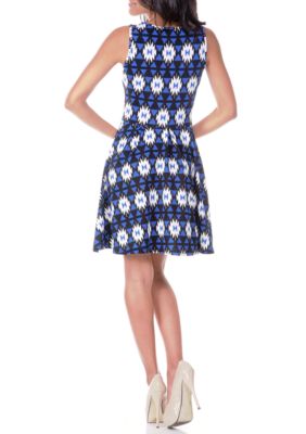 Crystal Geometric Print Dress