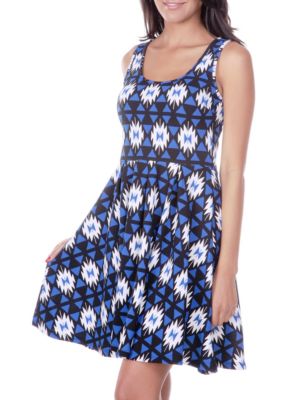 Crystal Geometric Print Dress