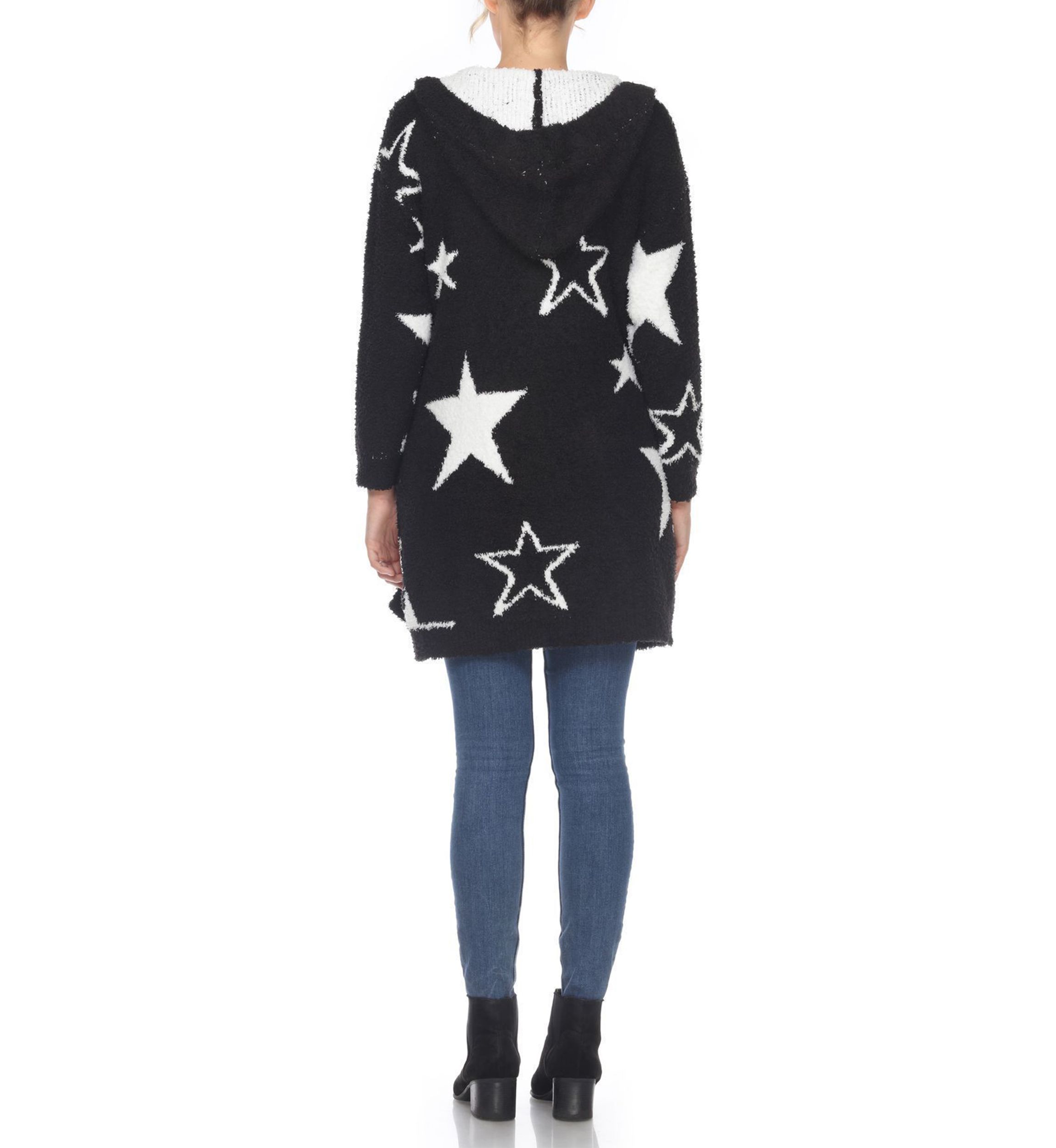 Hooded Open Front Sherpa Coat