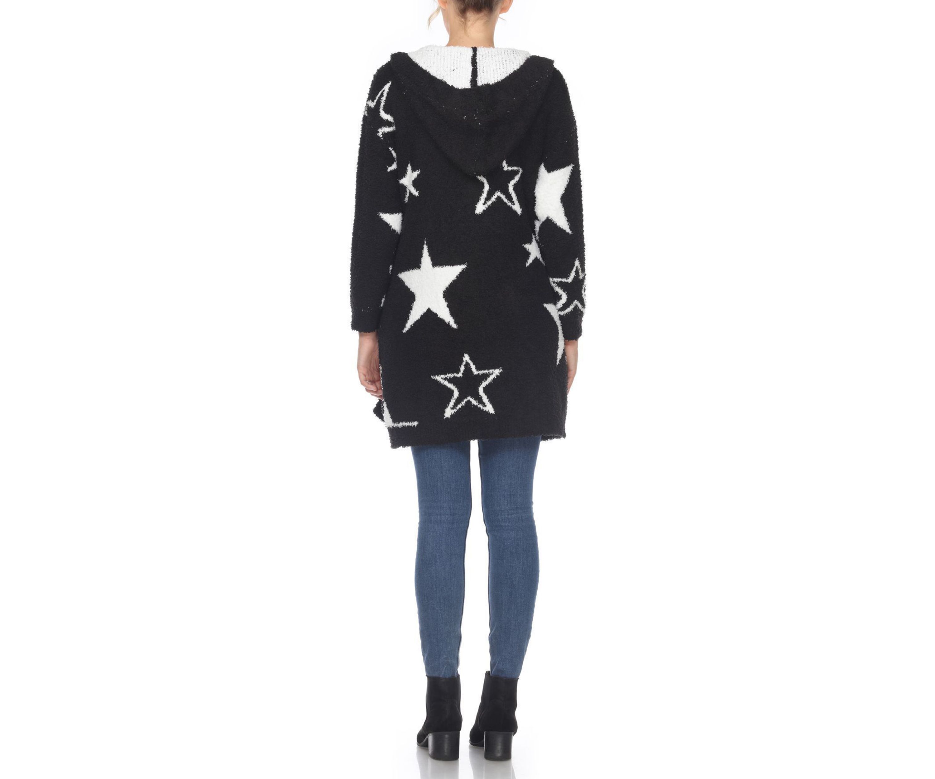 Hooded Open Front Sherpa Coat