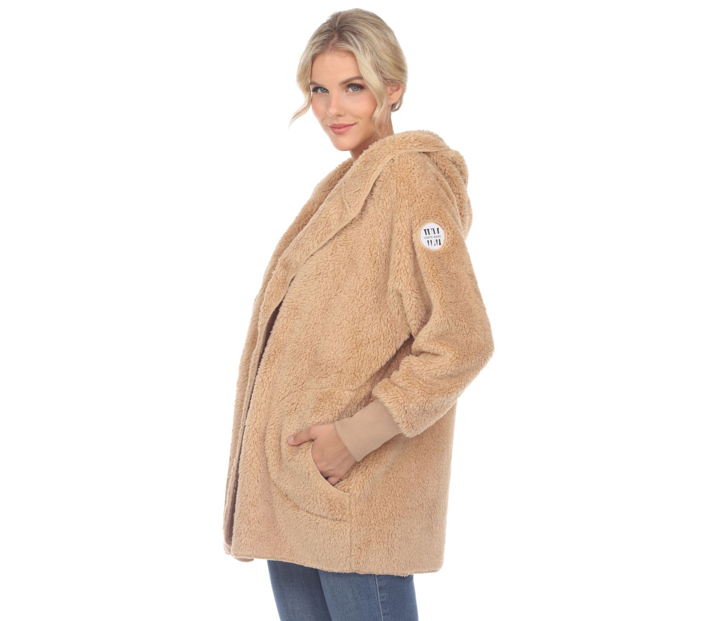 Plush Hooded Cardigan with Pockets