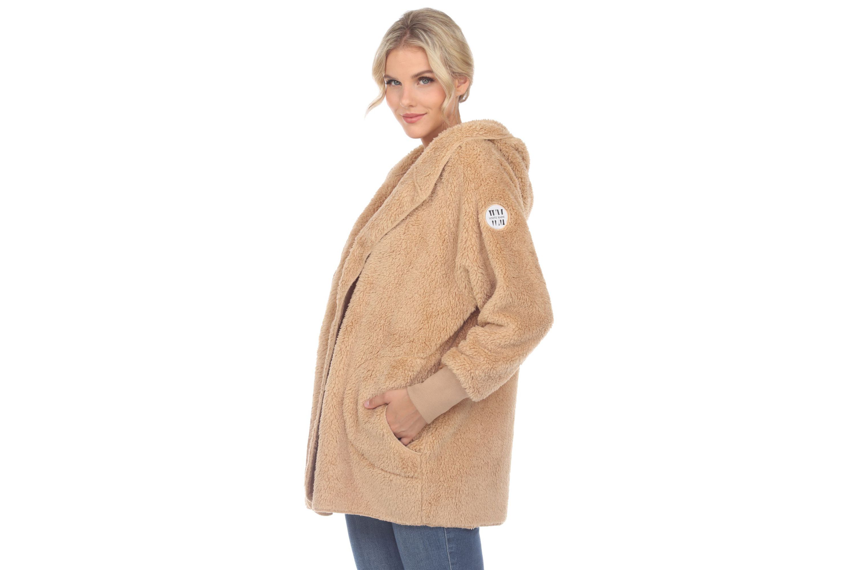 Plush Hooded Cardigan with Pockets