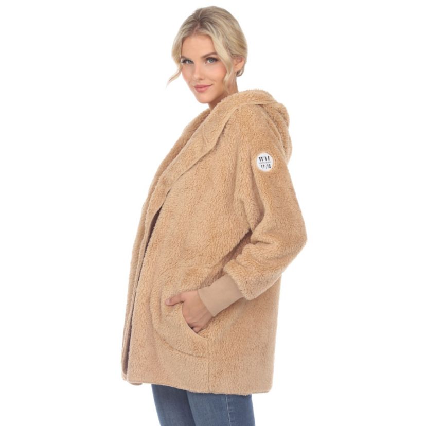 Plush Hooded Cardigan with Pockets