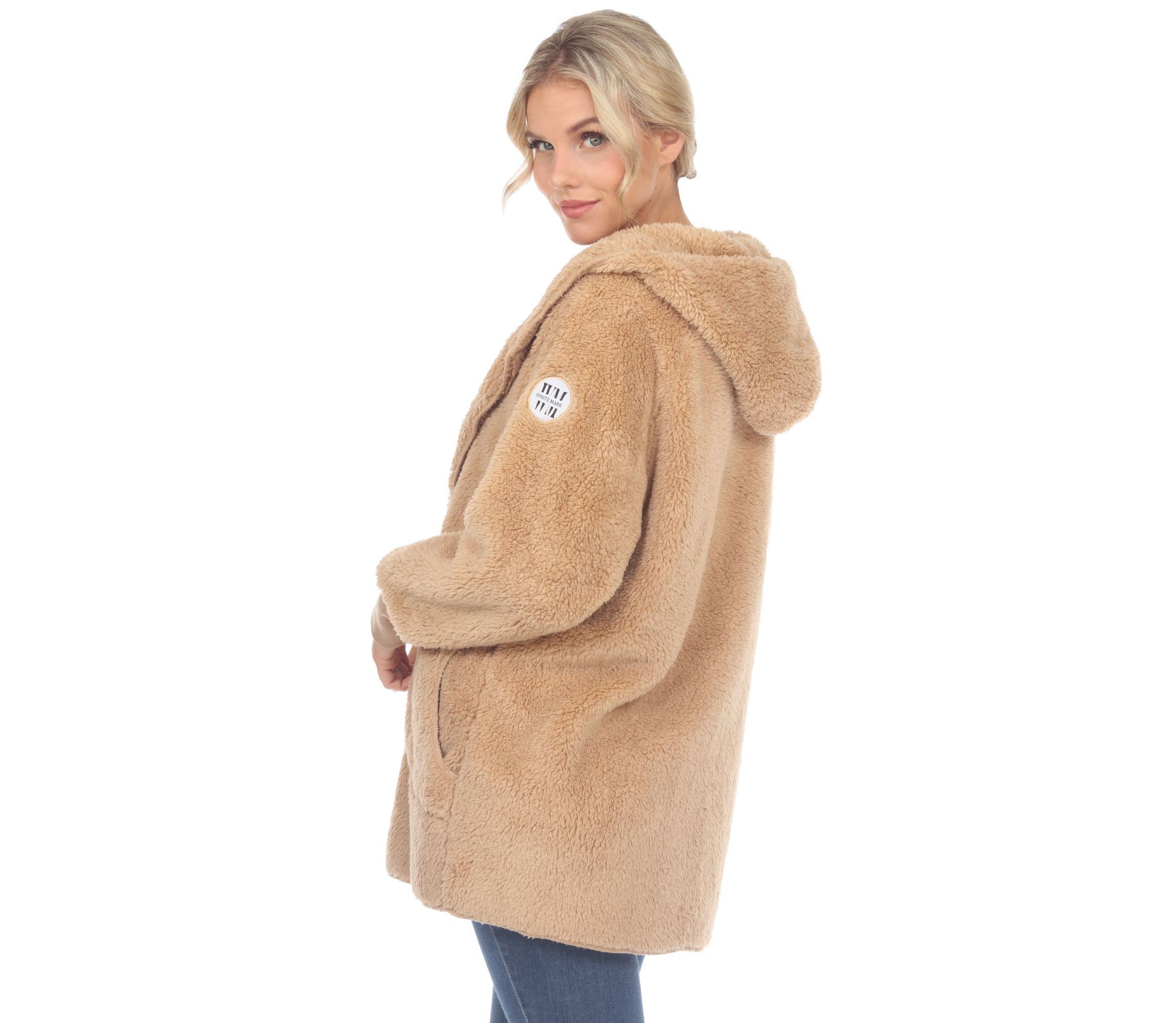 Plush Hooded Cardigan with Pockets