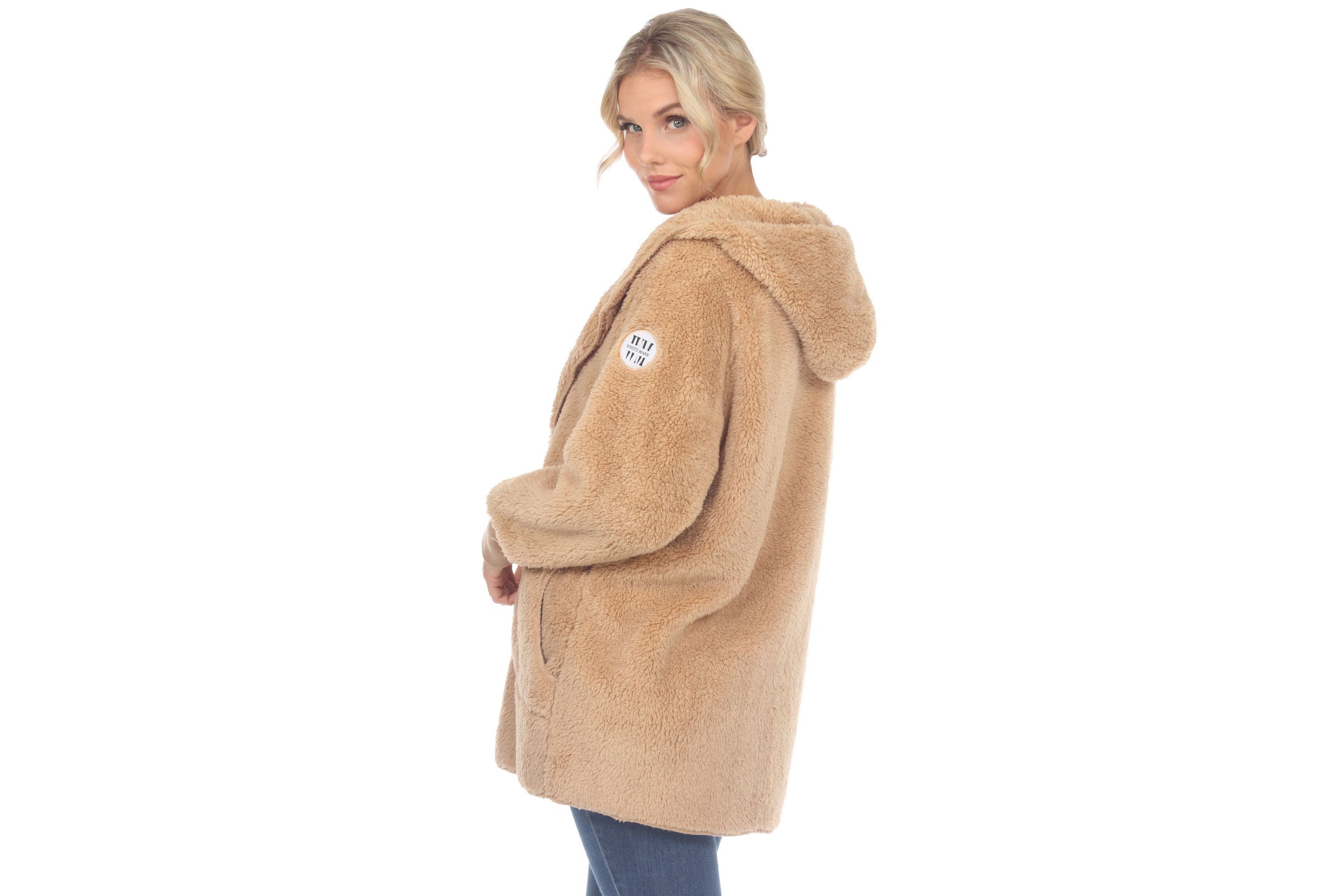 Plush Hooded Cardigan with Pockets