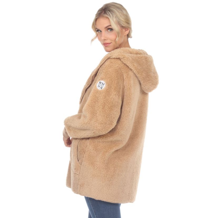 Plush Hooded Cardigan with Pockets