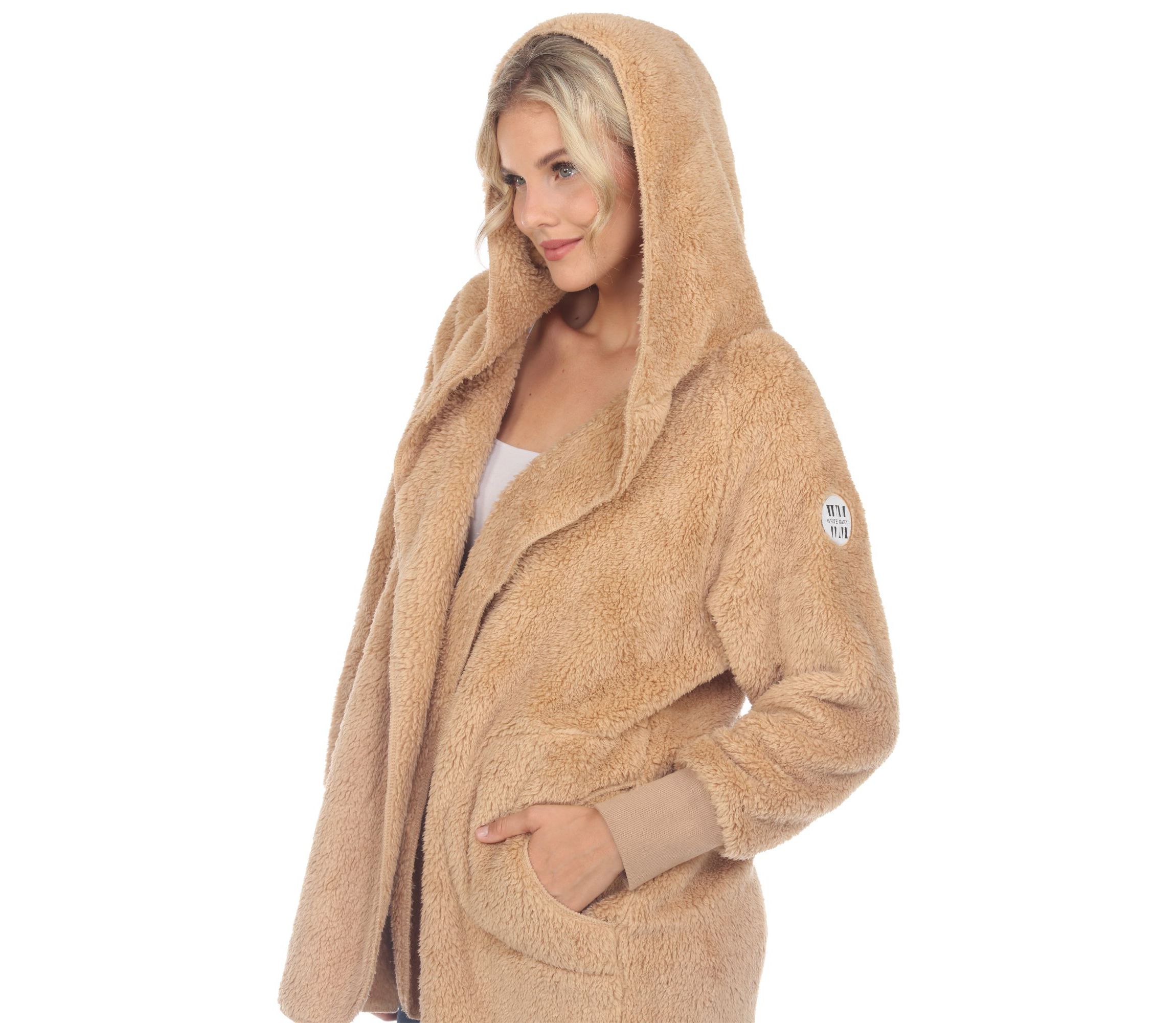Plush Hooded Cardigan with Pockets