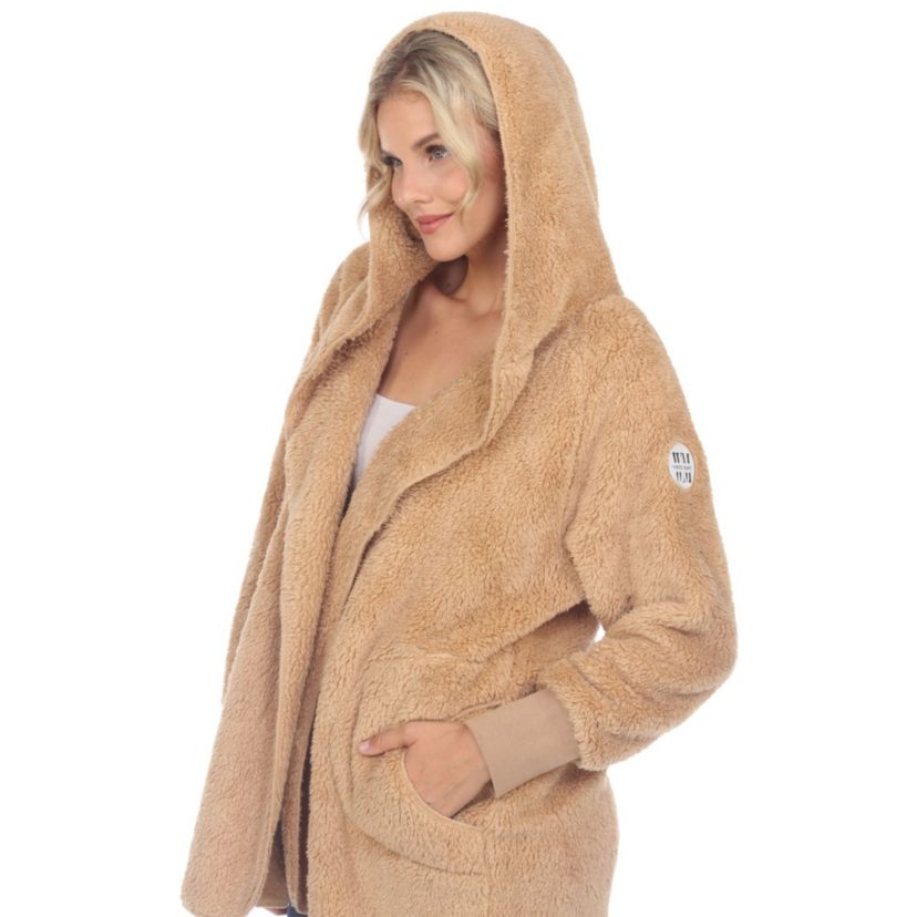 Plush Hooded Cardigan with Pockets