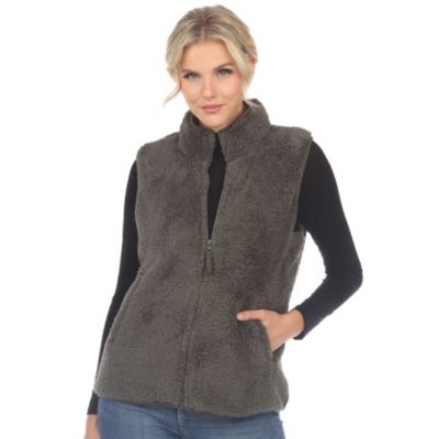 Women's Zip up sherpa vest