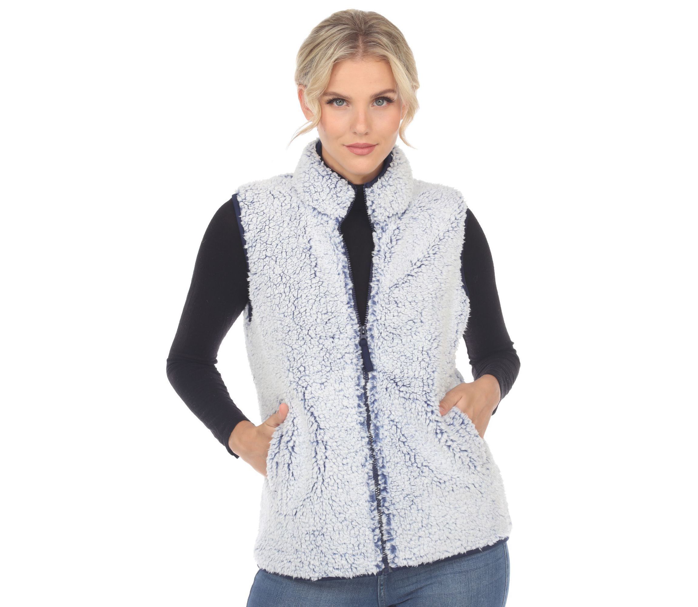 Womens Zip up sherpa vest