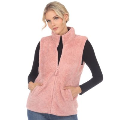 White Mark Women's Zip up sherpa vest