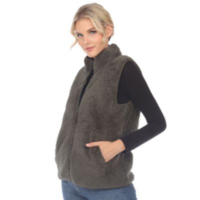 Women's Zip up sherpa vest