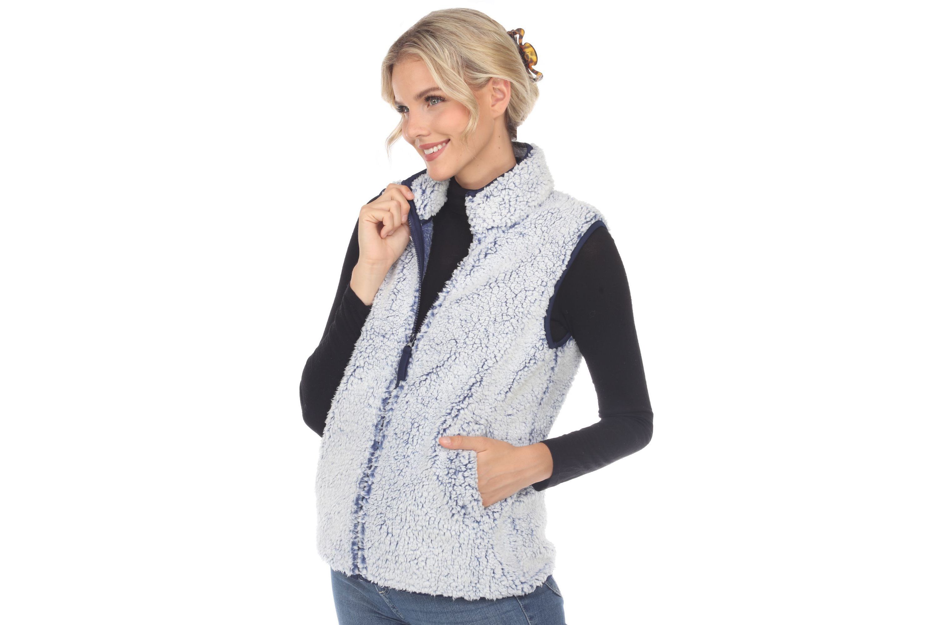 Womens Zip up sherpa vest