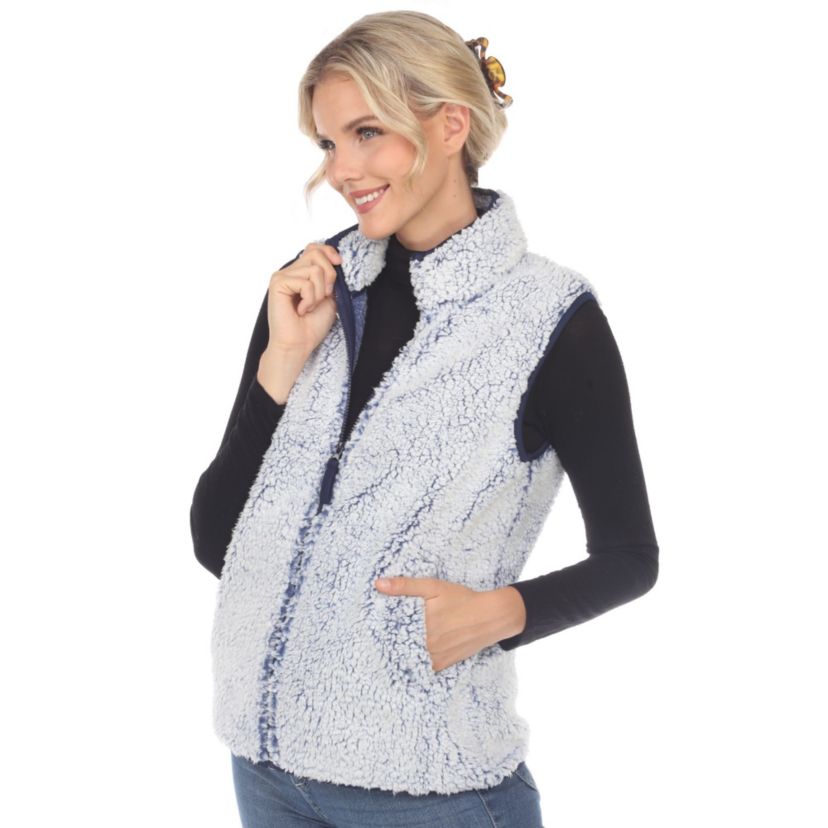 Womens Zip up sherpa vest