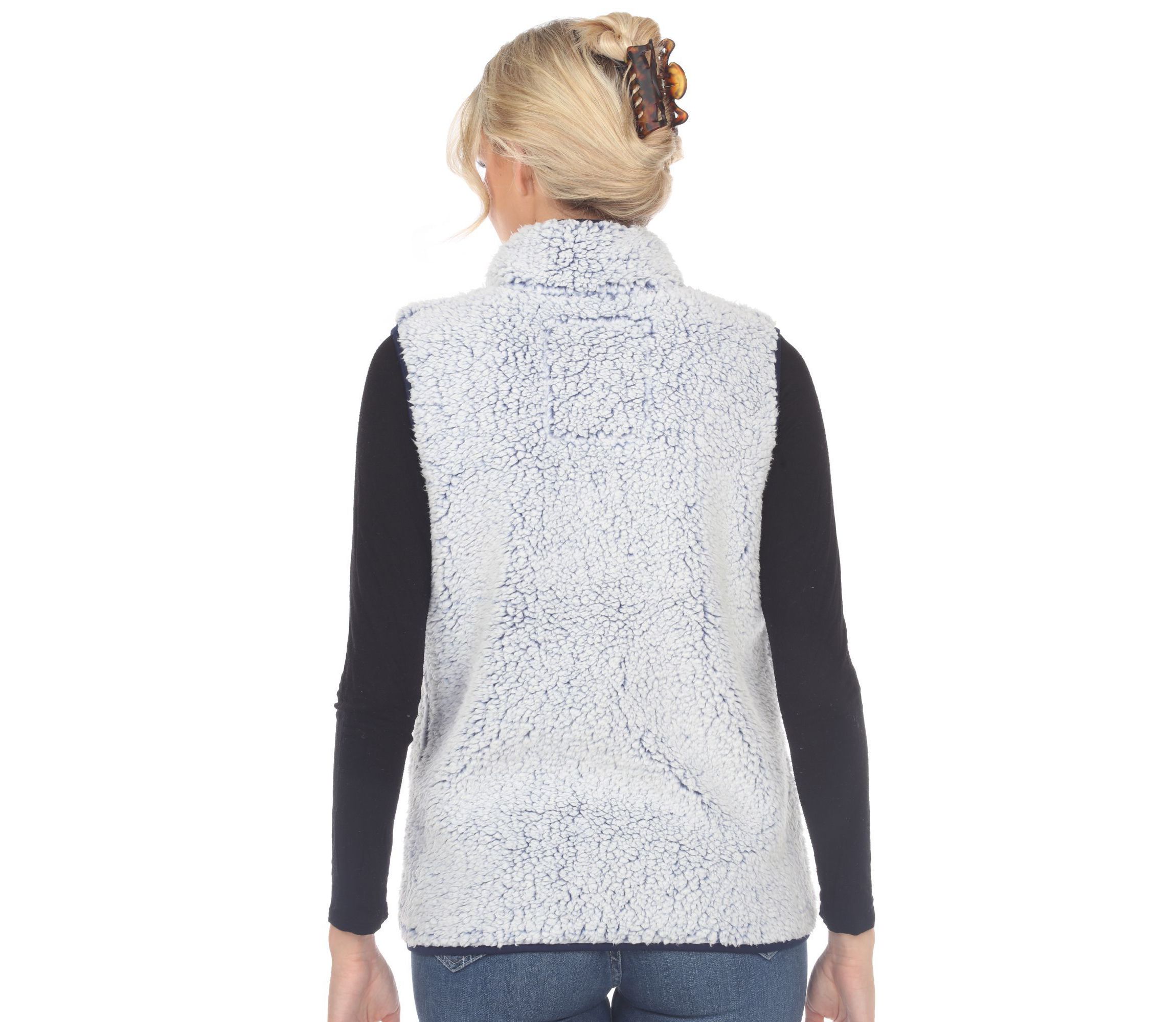 Womens Zip up sherpa vest