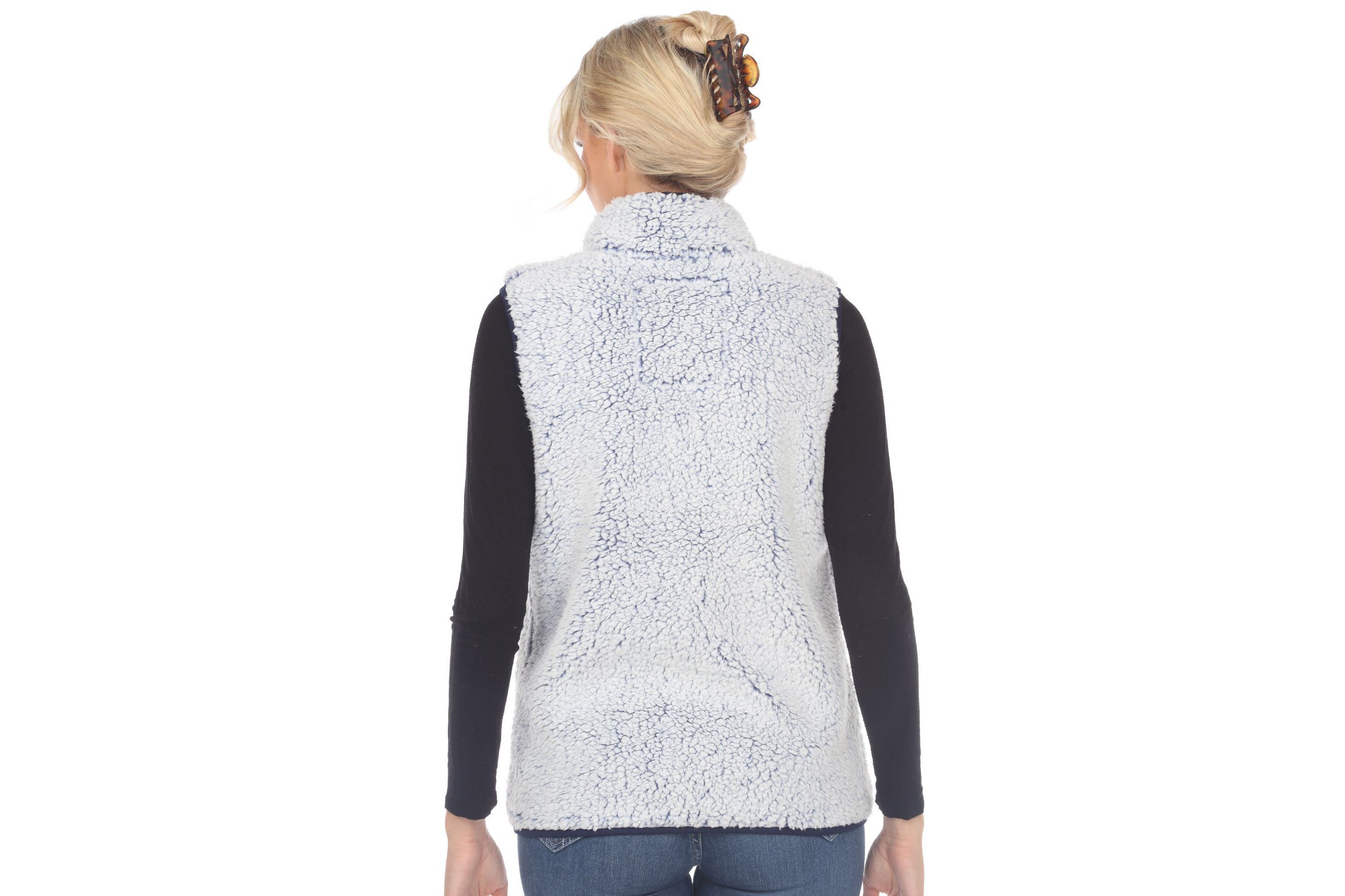 Womens Zip up sherpa vest