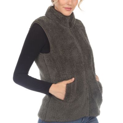 Women's Zip up sherpa vest