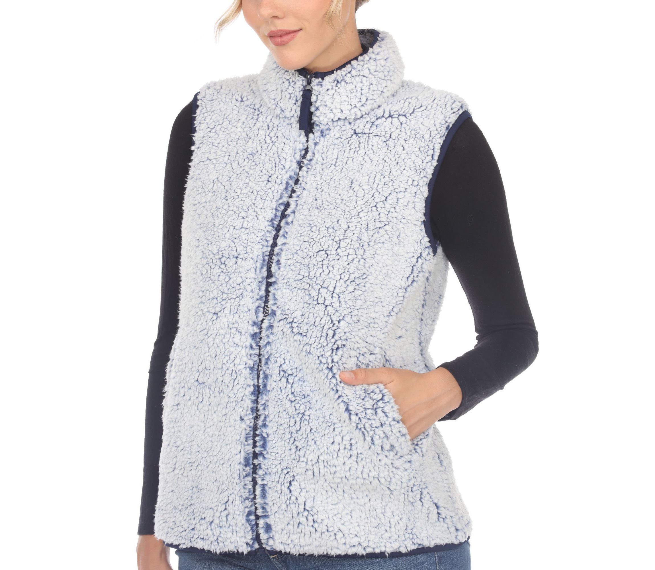 Womens Zip up sherpa vest