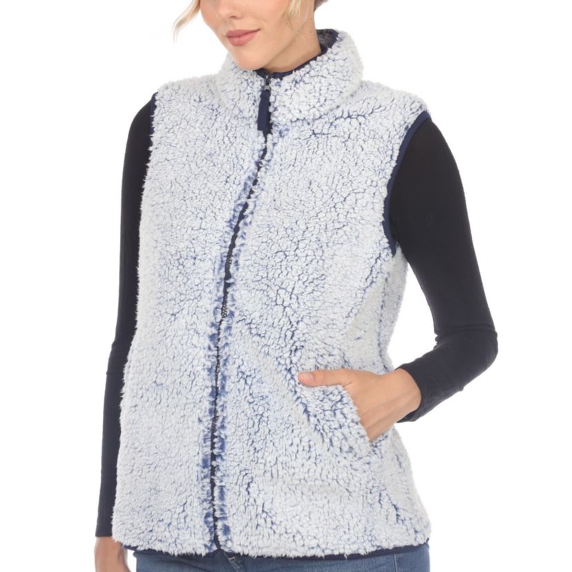 Womens Zip up sherpa vest