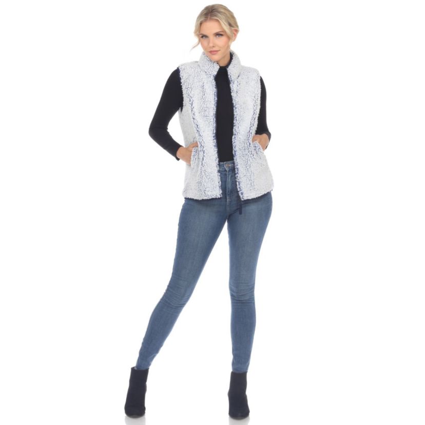 Womens Zip up sherpa vest