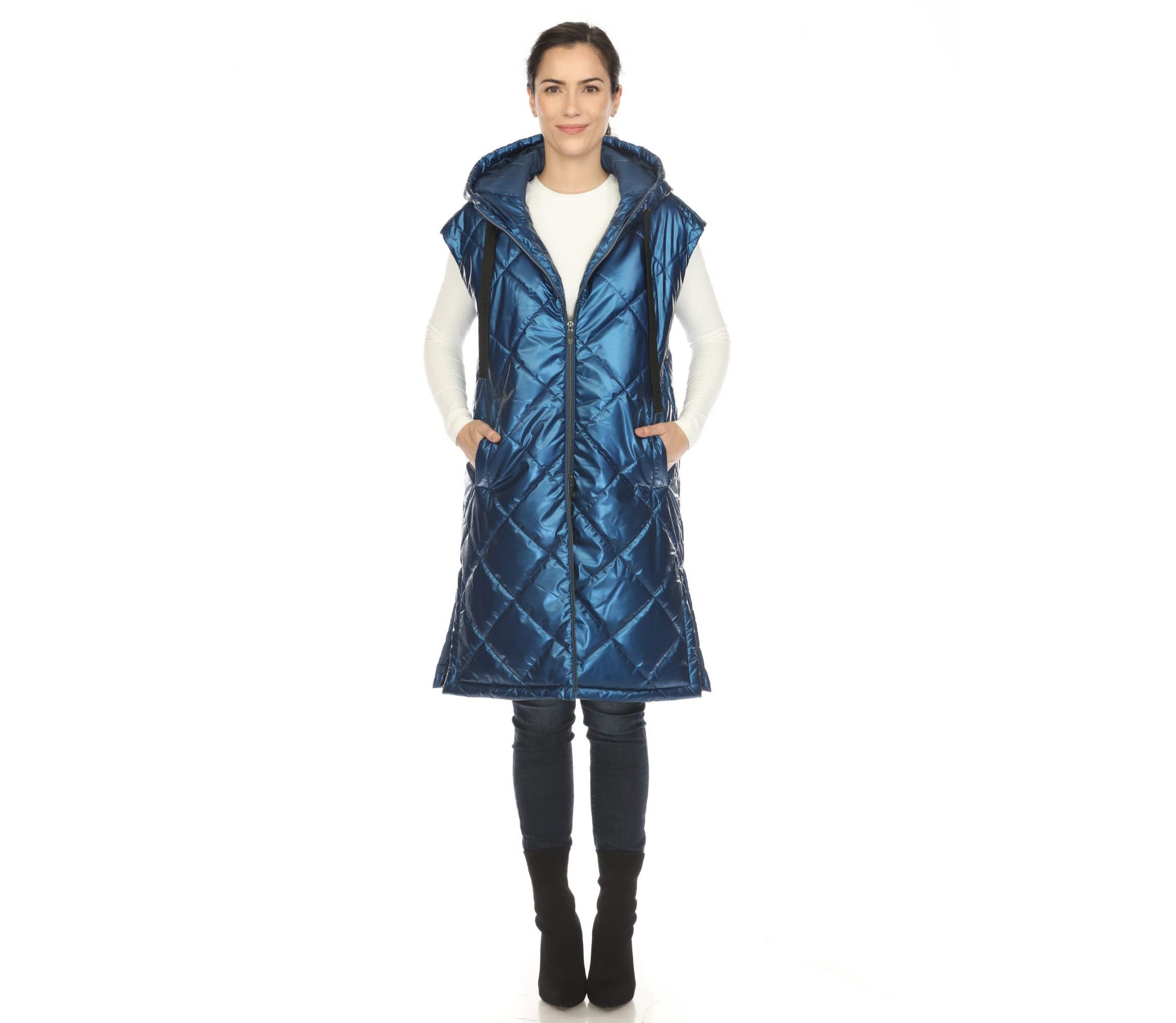 Metallic Long Puffer Vest