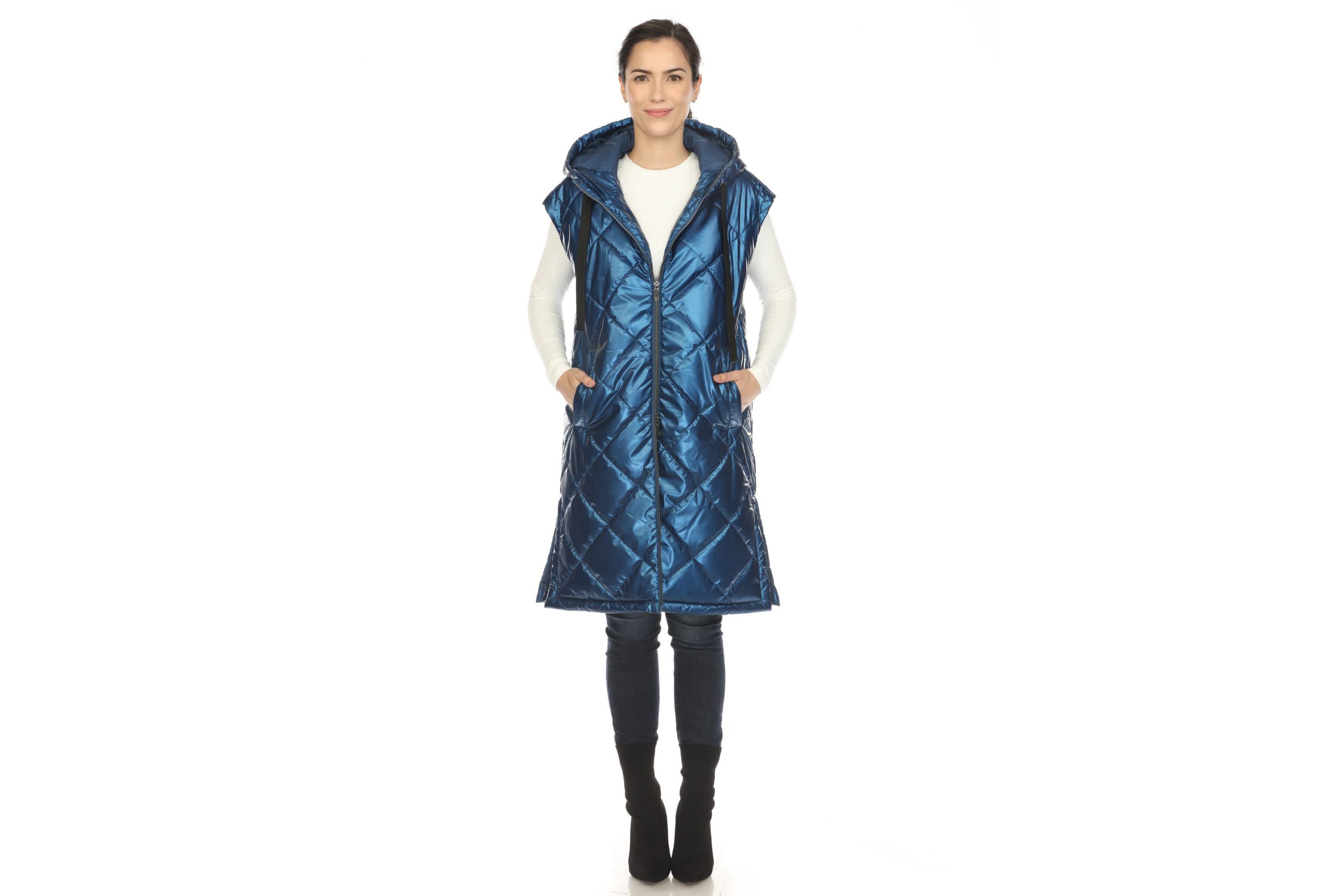 Metallic Long Puffer Vest