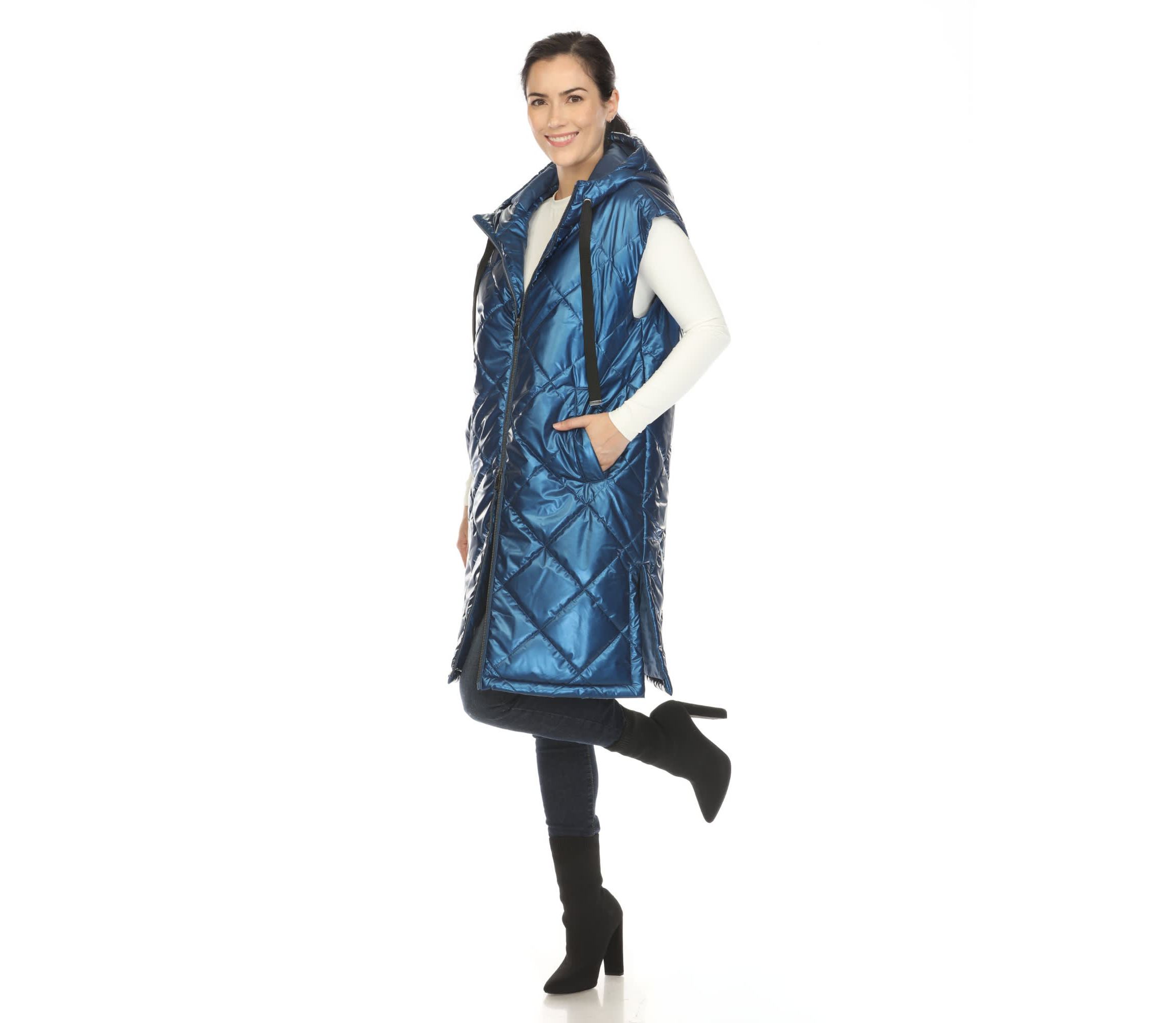 Metallic Long Puffer Vest