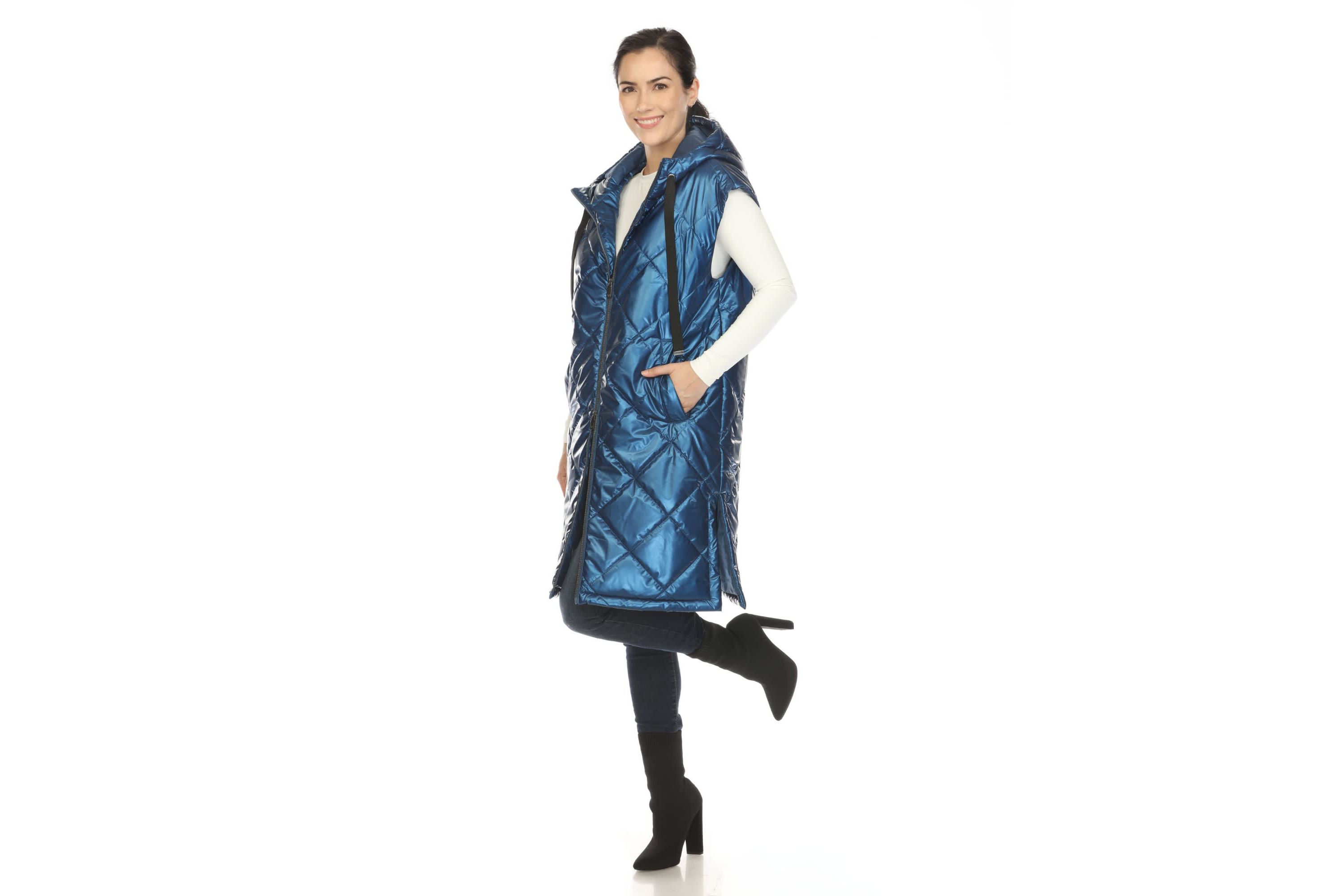 Metallic Long Puffer Vest