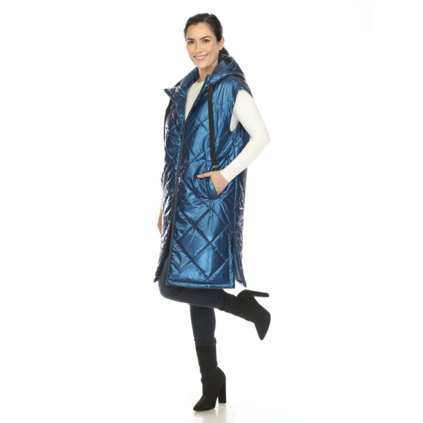 Metallic Long Puffer Vest