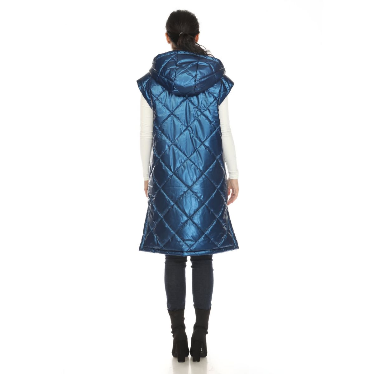 Metallic Long Puffer Vest