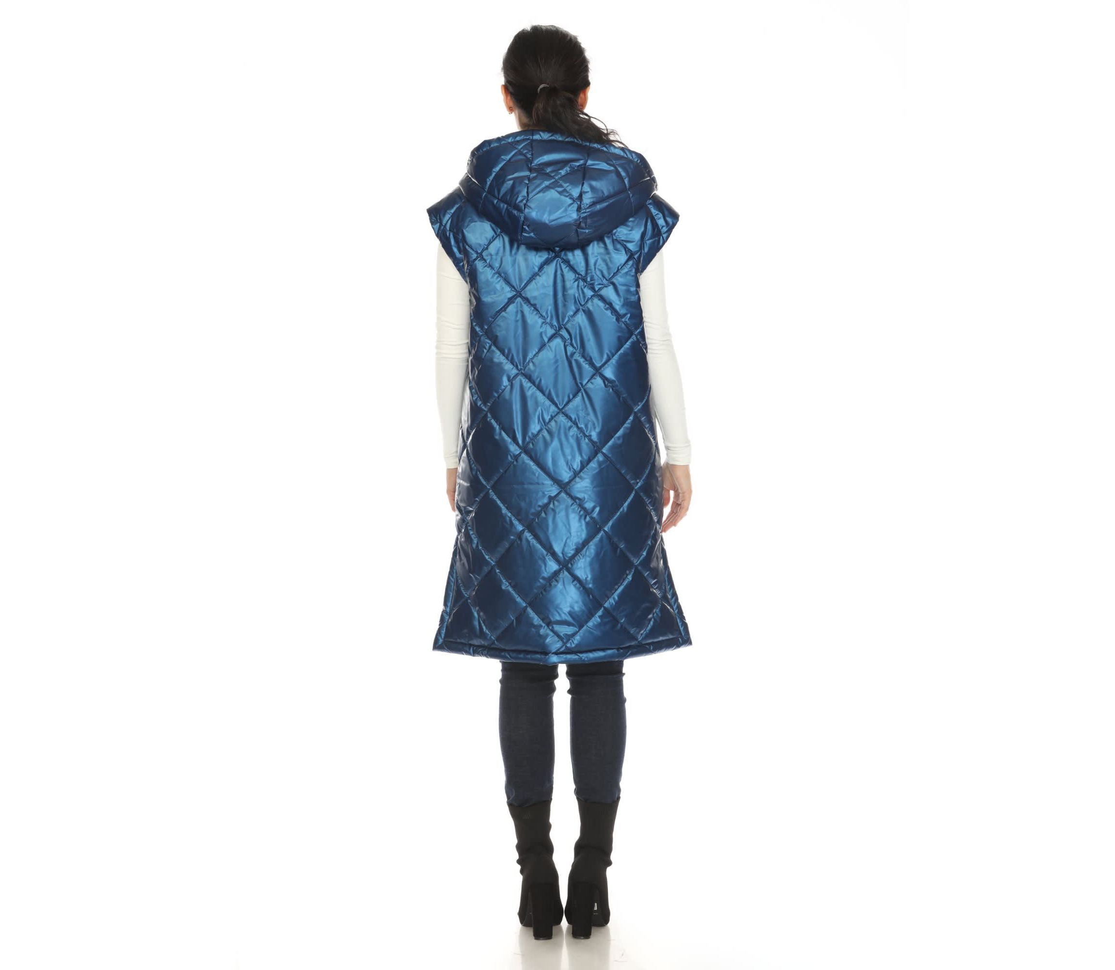 Metallic Long Puffer Vest