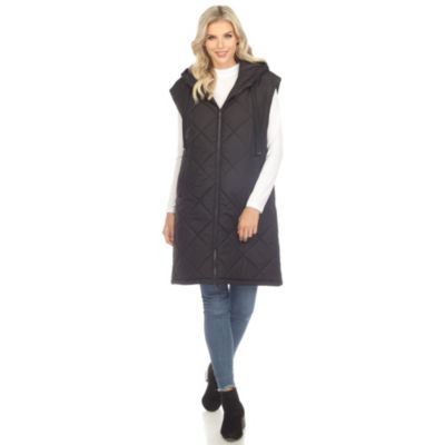 Diamond Quilted Hooded Puffer Vest