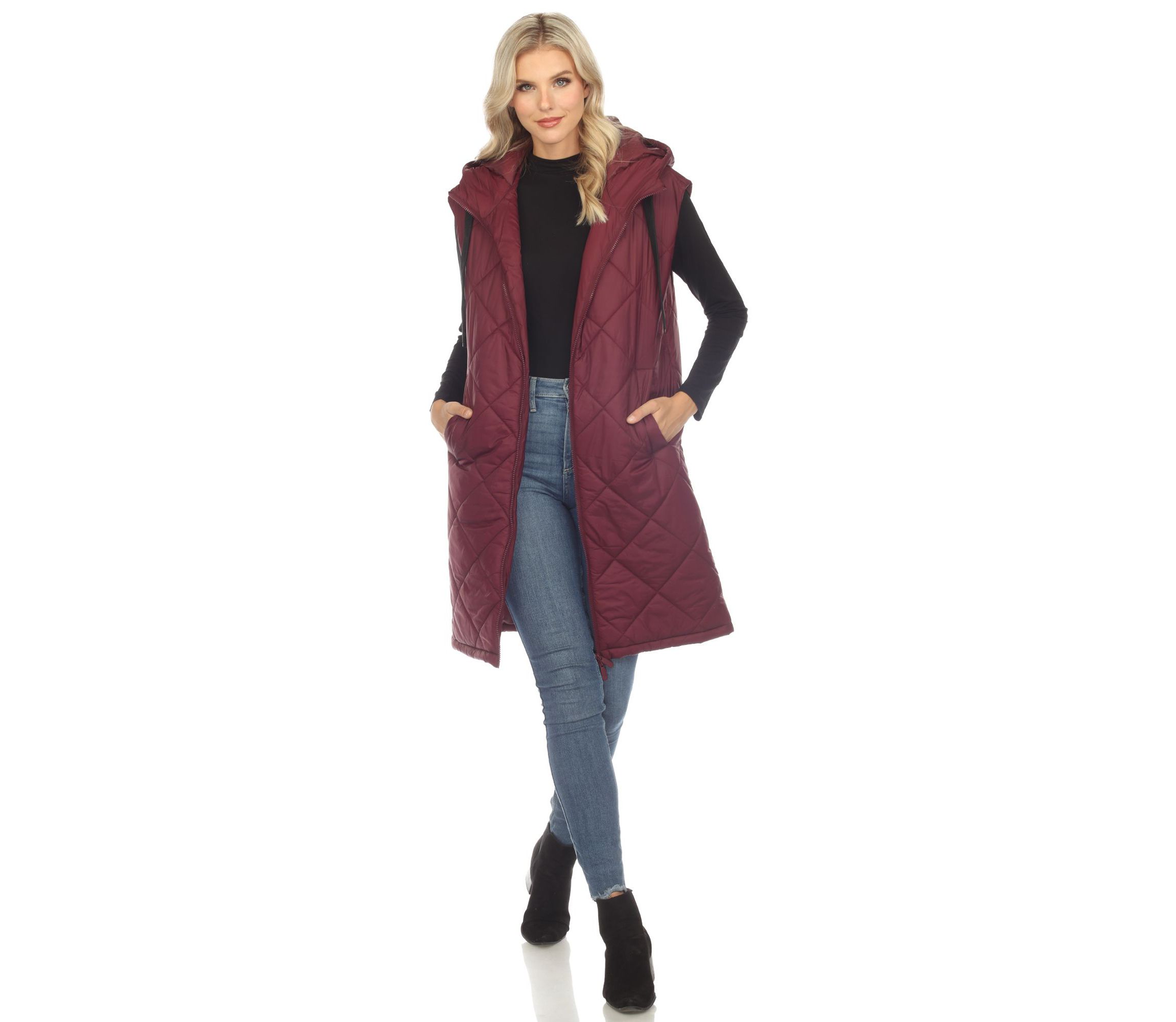 Diamond Quilted Hooded Puffer Vest