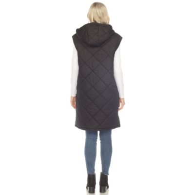 Diamond Quilted Hooded Puffer Vest