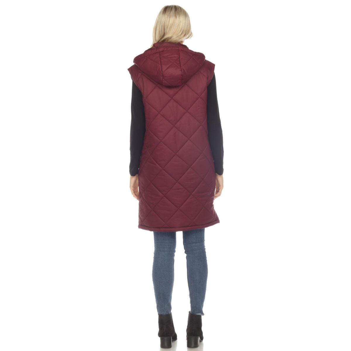 Diamond Quilted Hooded Puffer Vest