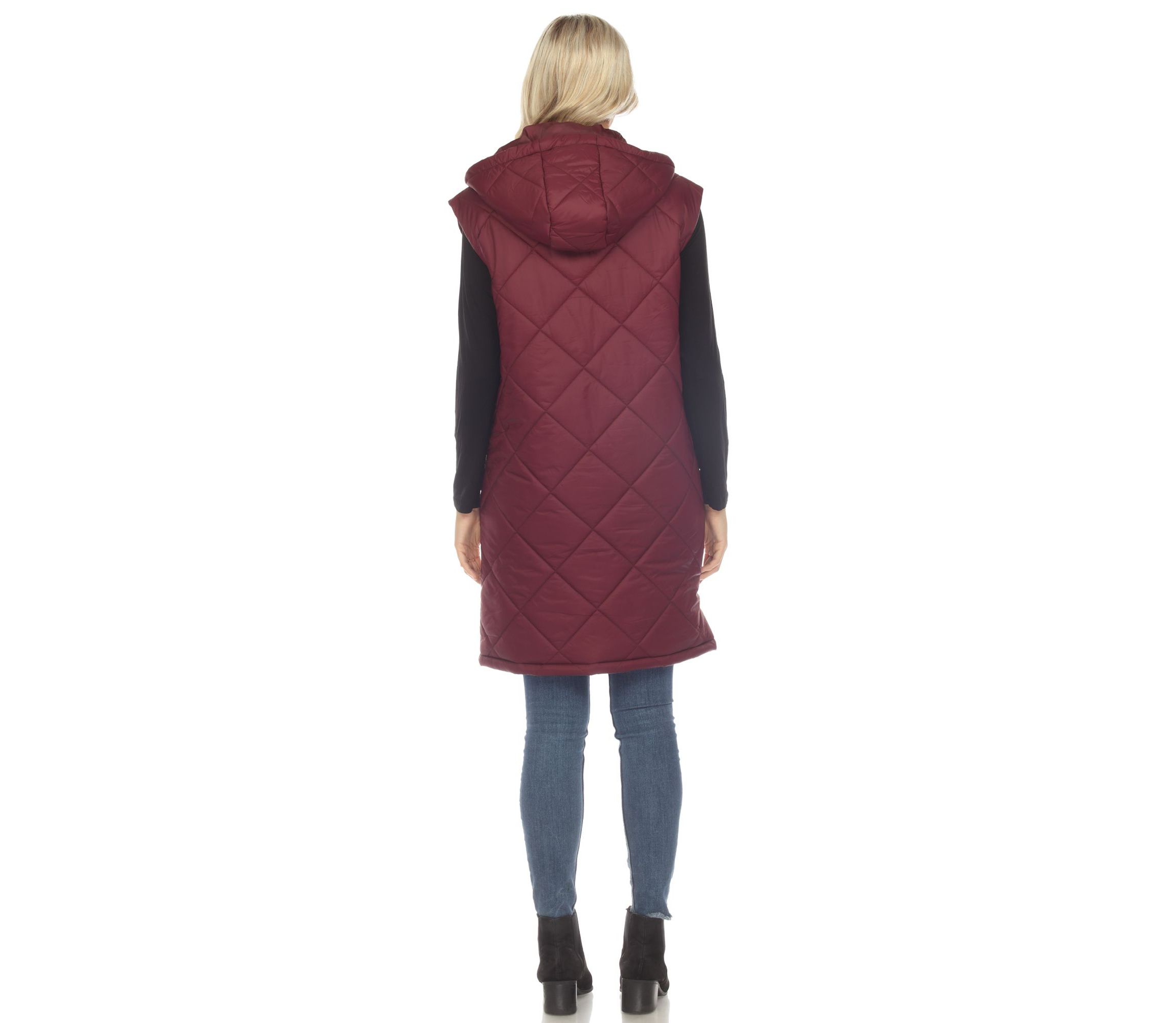 Diamond Quilted Hooded Puffer Vest