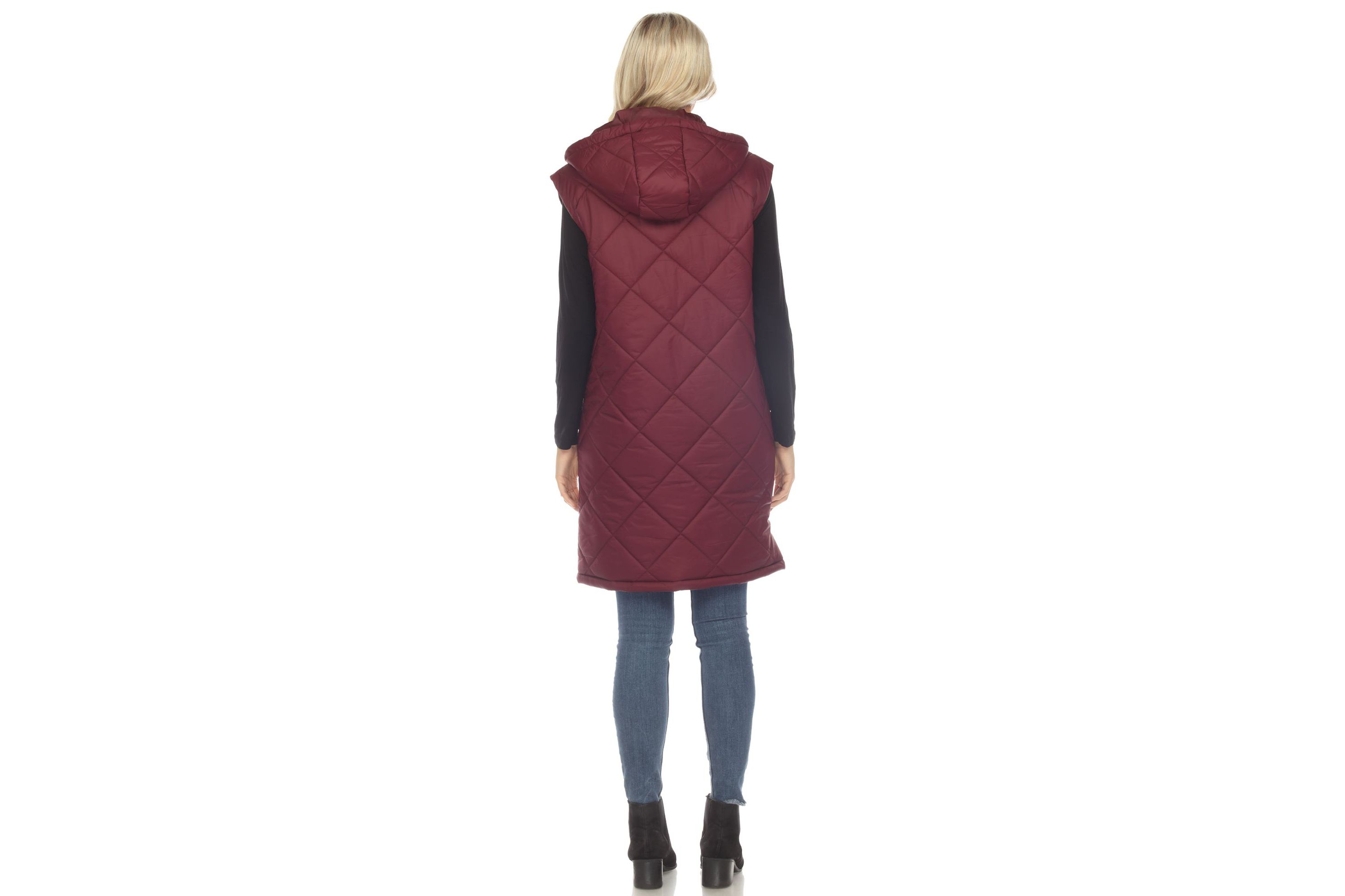 Diamond Quilted Hooded Puffer Vest