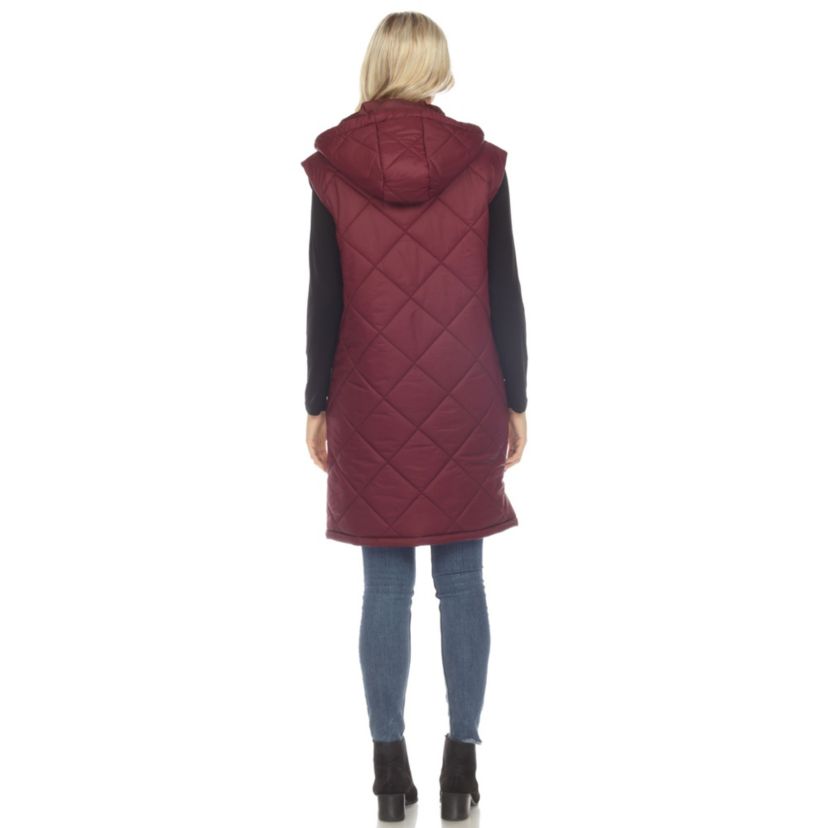 Diamond Quilted Hooded Puffer Vest