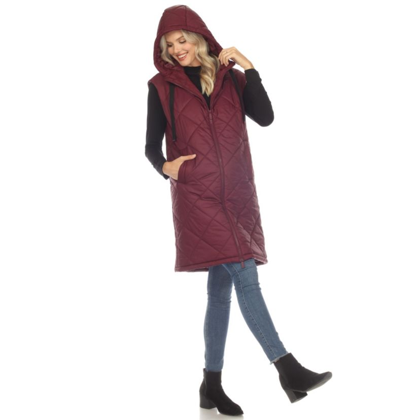 Diamond Quilted Hooded Puffer Vest