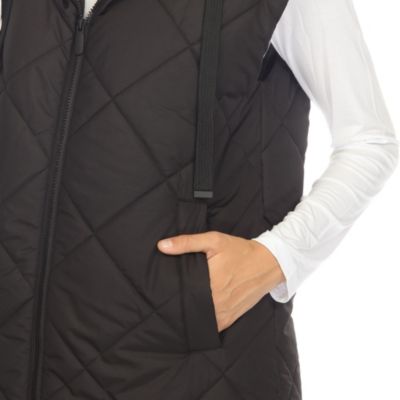 Diamond Quilted Hooded Puffer Vest