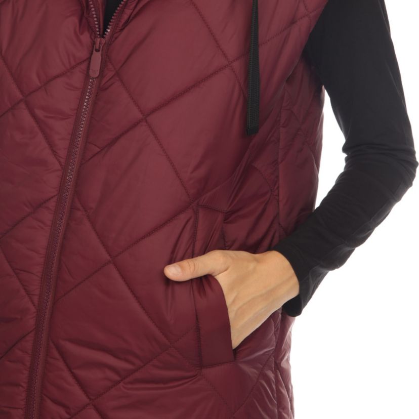 Diamond Quilted Hooded Puffer Vest