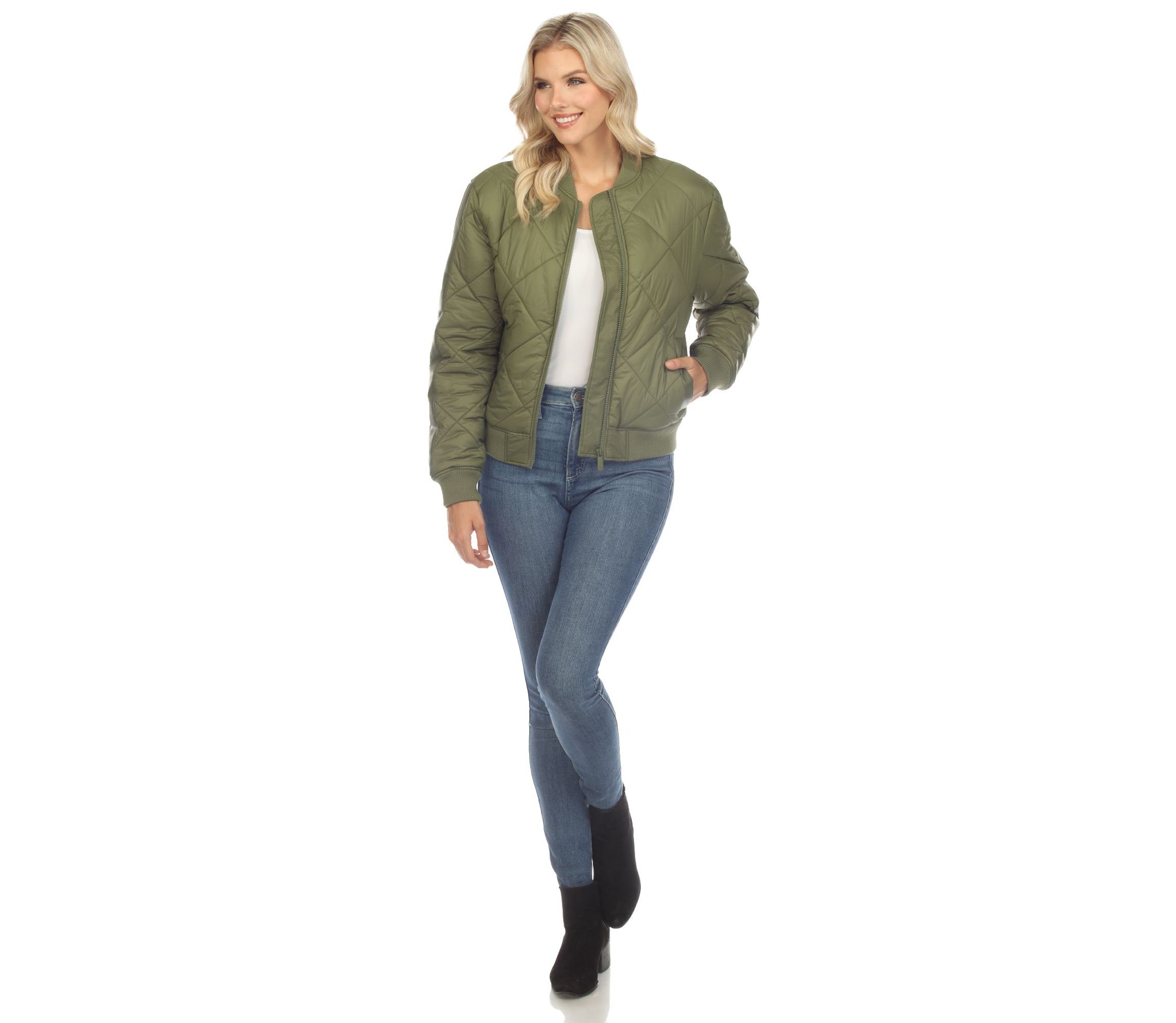 Lightweight Diamond Quilted Puffer Bomber Jacket