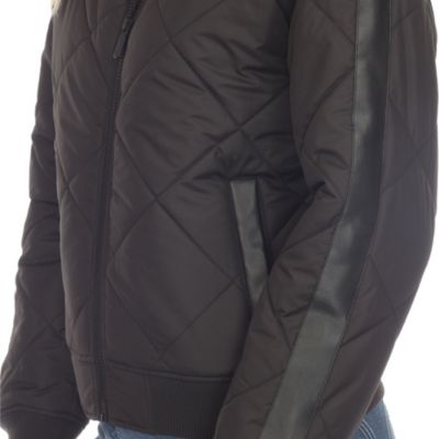 Lightweight Diamond Quilted Puffer Bomber Jacket