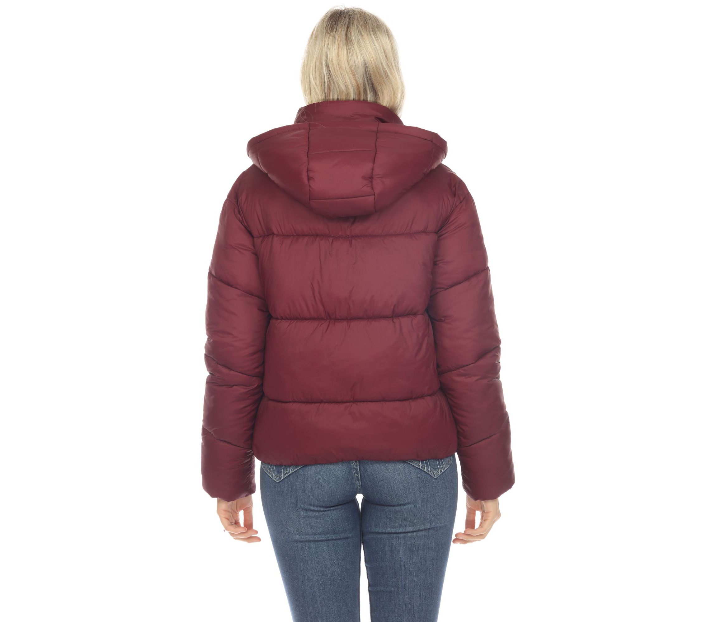 Full Front Zip Hooded Bomber Puffer Jacket
