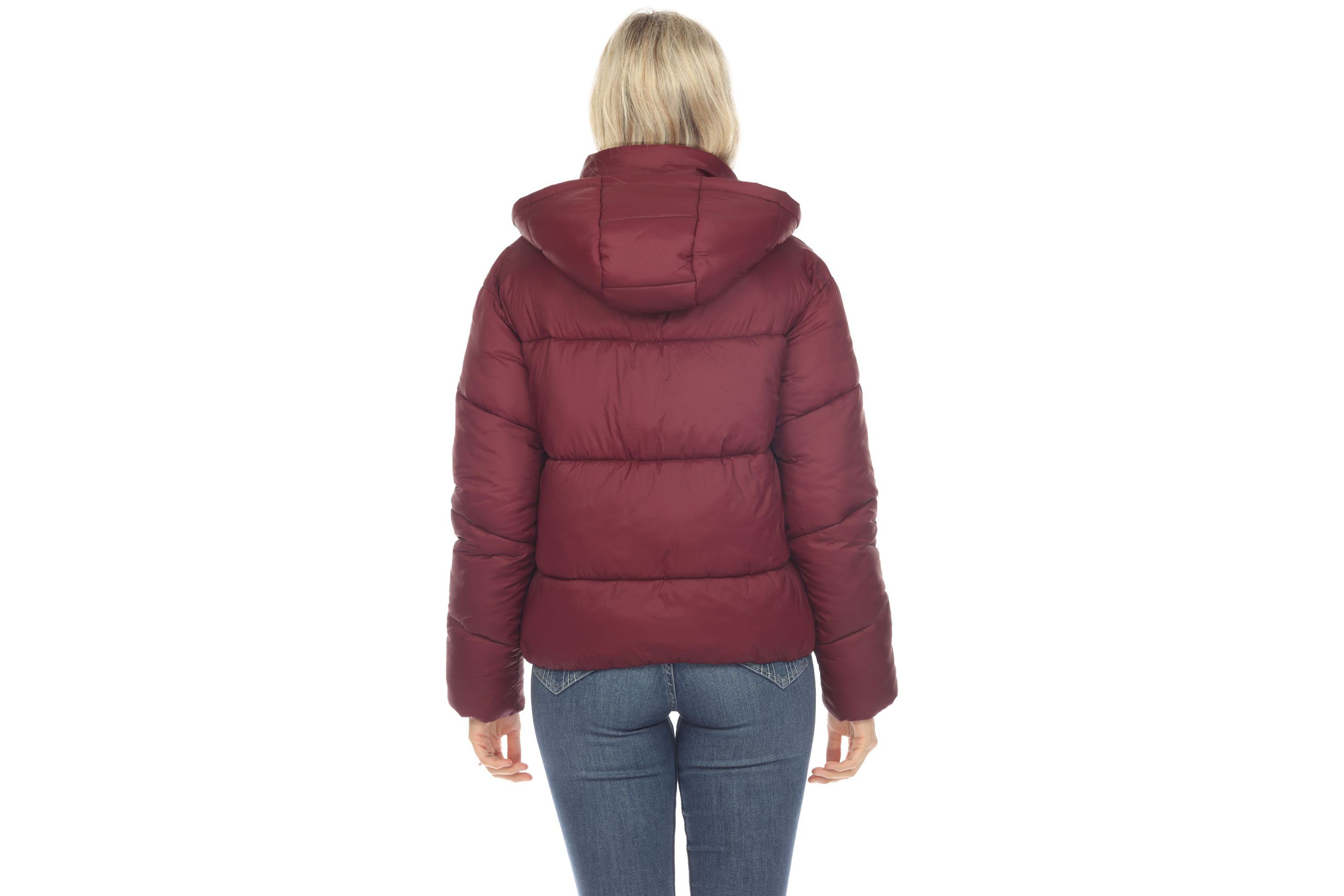 Full Front Zip Hooded Bomber Puffer Jacket