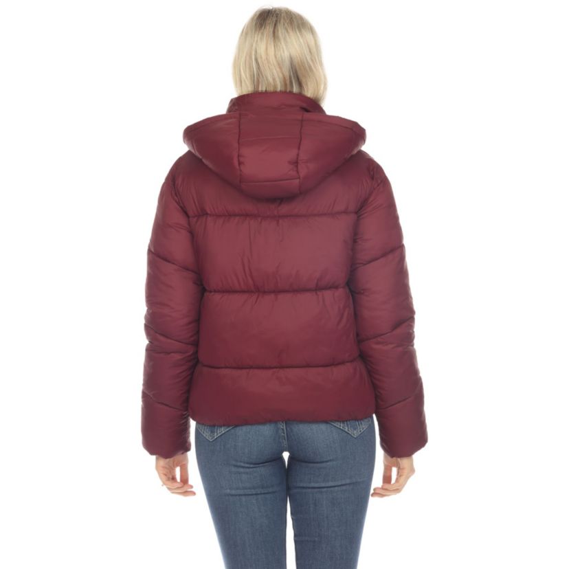 Full Front Zip Hooded Bomber Puffer Jacket